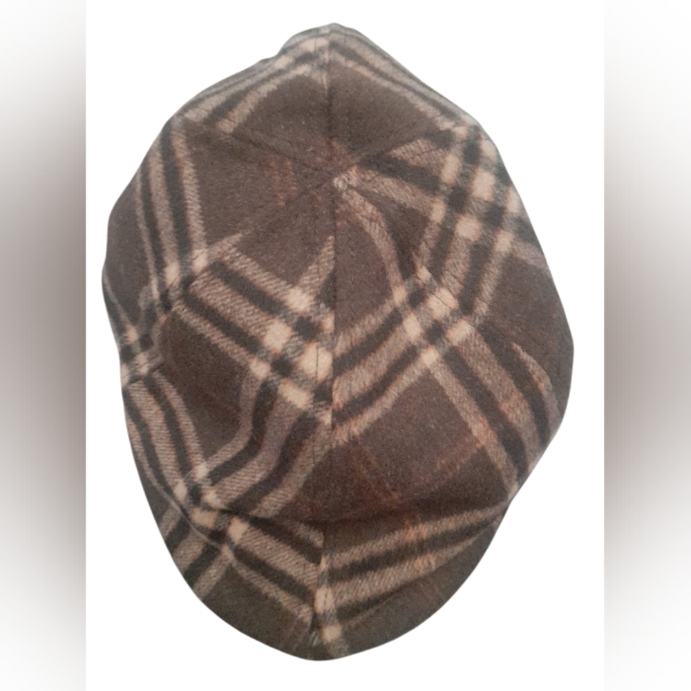 Danier Plaid Wool Blend Newspaper Boy Hat In L/XL